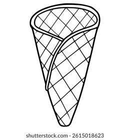 ice cream cone illustration hand drawn outline vector