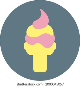 Ice cream in cone, illustration, on a white background.
