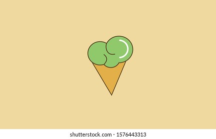 Ice cream cone illustration and vector