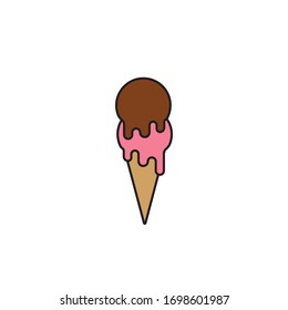 ice cream cone illustration vector simple design