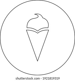 Ice cream in a cone, illustration, vector on white background.