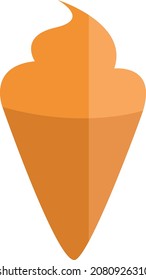 Ice cream in cone, illustration, vector, on a white background.