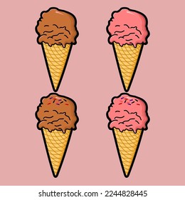 ice cream cone illustration vector
