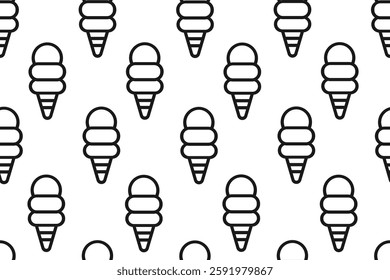 Ice Cream Cone Illustrations Seamless Vector Pattern