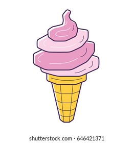 Ice cream cone isolated.