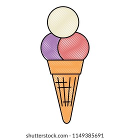 ice cream cone isolated icon