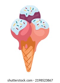 ice cream in cone isolated icon