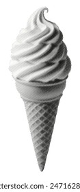 cono de helado aislado sobre fondo blanco efecto de semitono retro grunge textura punteada vintage y2k elemento de recorte de collage para diseño de medios mixtos