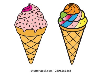 Ice cream cone isolated on white background