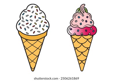 Ice cream cone isolated on white background