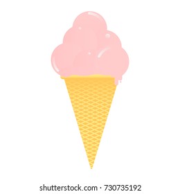 Ice cream cone isolated on white background.Frozen food icon