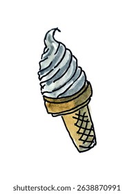 ice cream cone isolated vector illustration	
