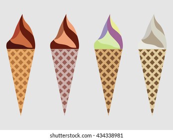 Ice cream cone isolated. Vector.