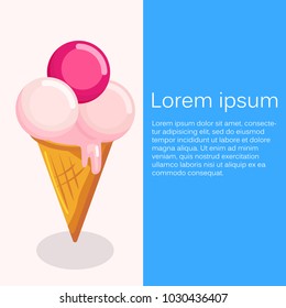 ice cream cone. Isometric 3D flat infografic