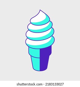 Ice cream cone isometric vector icon illustration