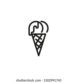 Ice cream cone line icon. Confectionary, sweet course. Desserts concept. Vector illustration can be used for topics like  restaurant, catering