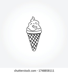 ice cream cone line icon. ice cream cone isolated line icon