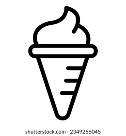 Ice cream cone line icon. Summer frozen dessert vector illustration isolated on white. Sweet snack outline style designed for and app.