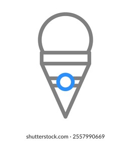 Ice cream cone line icon. Concept of summer, dessert, and treat.