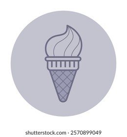 Ice cream cone line icon. Soft icecream in waffle cup outline sign. Food, dessert, cafe concept. Vector illustration, symbol element for web design and apps