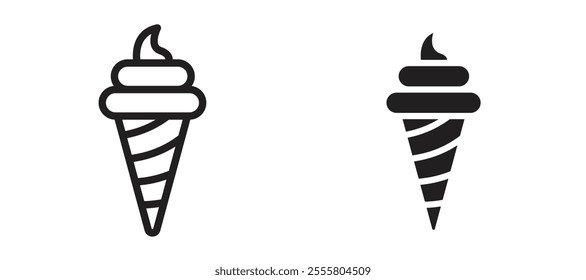 Ice cream cone liner icon vector set.