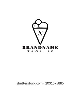 ice cream cone logo cartoon design icon modern vector illustration