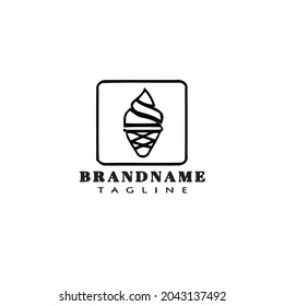 ice cream cone logo cartoon design icon modern vector