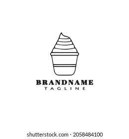 ice cream cone logo cartoon design icon modern vector