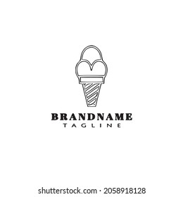 ice cream cone logo cartoon design icon modern vector