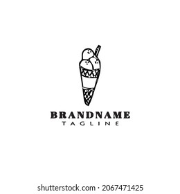 ice cream cone logo cartoon icon modern vector illustration