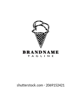 ice cream cone logo cartoon icon modern illustration