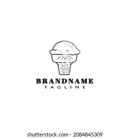 ice cream cone logo cartoon icon modern illustration