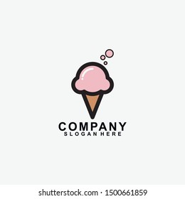 Ice cream cone logo design. modern design. vector illustration