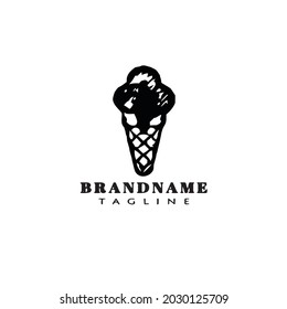 ice cream cone logo design icon modern vector illustration