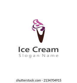 Ice Cream cone Logo design Vector Art creative template