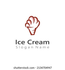 Ice Cream cone Logo design Vector Art creative template