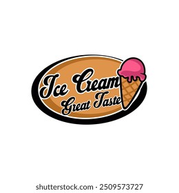Logotipo de cone de sorvete para caminhão de alimentos Fast Food Template Vetor 