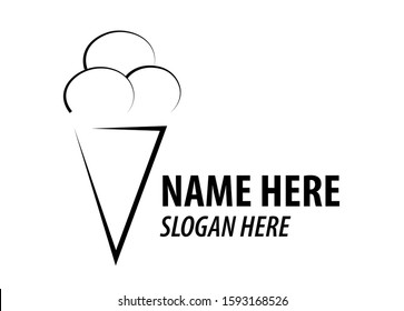 Ice cream cone logo icon vector illustration