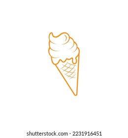 Ice cream cone logo modern sophisticated ice cream shop logo in simple style monoline icon