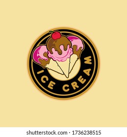 diseño vectorial del logotipo del cono de helado