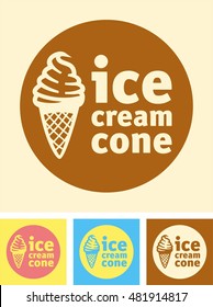 ice cream cone logotype set