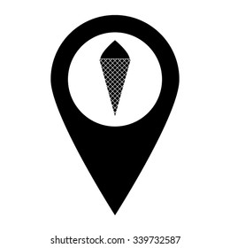 Ice cream cone - map pointer vector icon