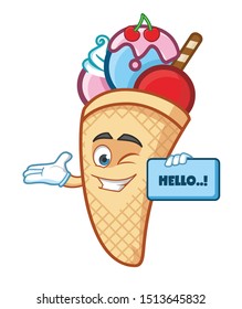 ice cream cone mascot character design