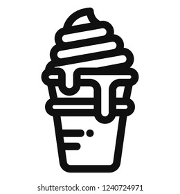 ice cream cone with melt line icon
