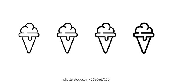 Ice Cream Cone Multiple Line Icon Element