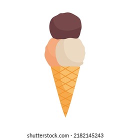 ice cream cone on white background