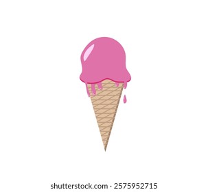 ice cream cone on a white background,