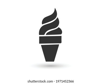 Ice cream cone with one scoop vector icon for apps and websites