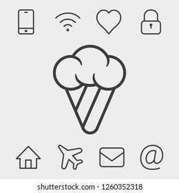 Ice cream cone outline icon