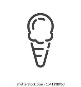 Ice cream cone outline icon. Vector illustration.